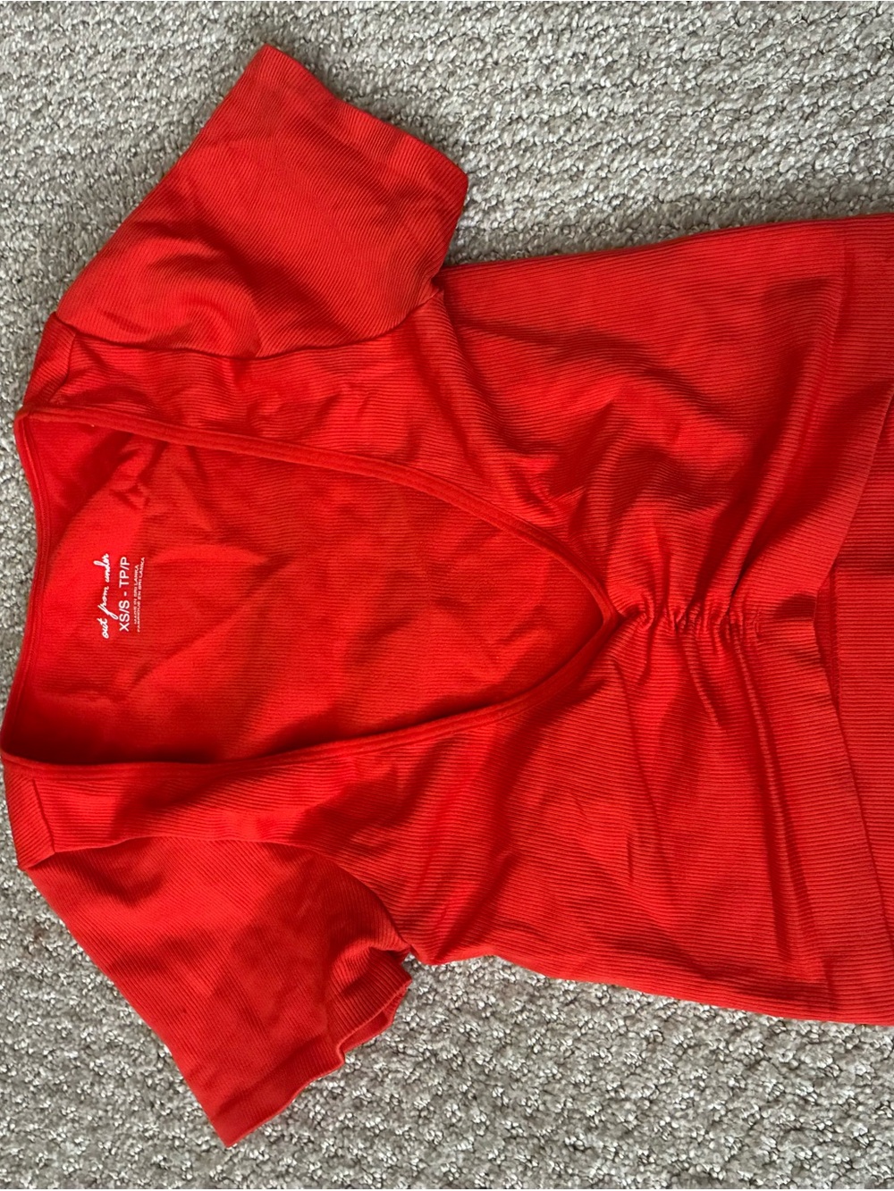 Women’s Deep V Short Sleeve Top in Red